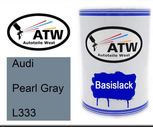 Audi, Pearl Gray, L333: 500ml Lackdose, von ATW Autoteile West.